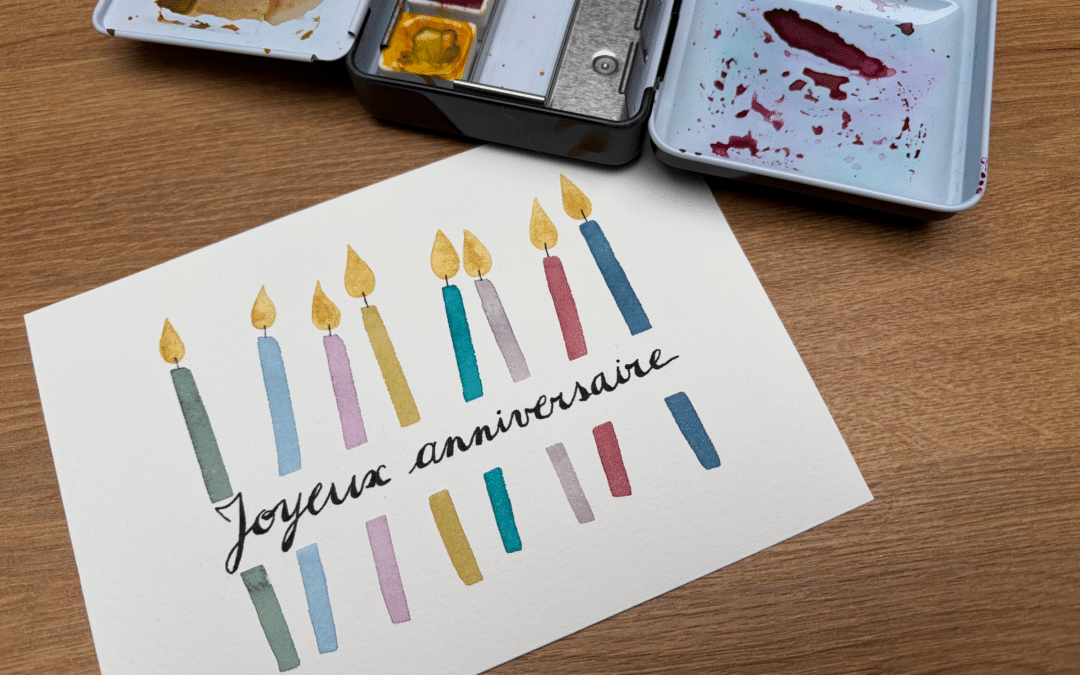 Atelier d’aquarelle en duo enfant/adulte – cartes d&rsquo;anniversaire