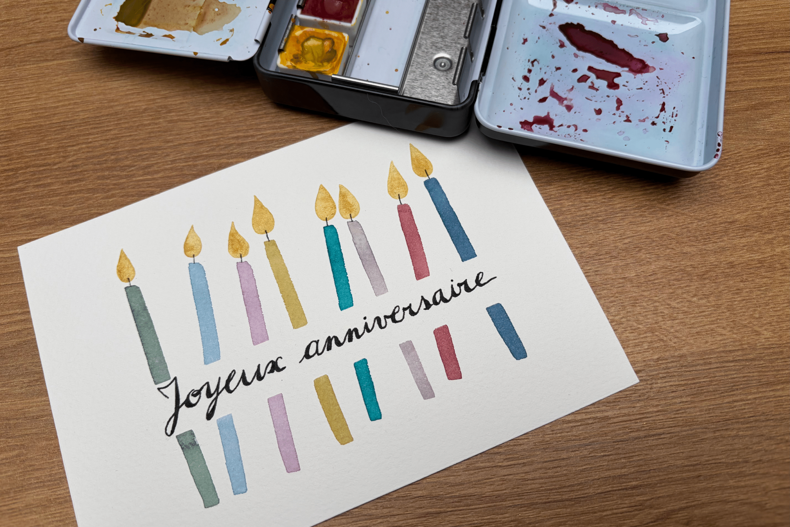 Atelier aquarelle cartes d'anniversaire