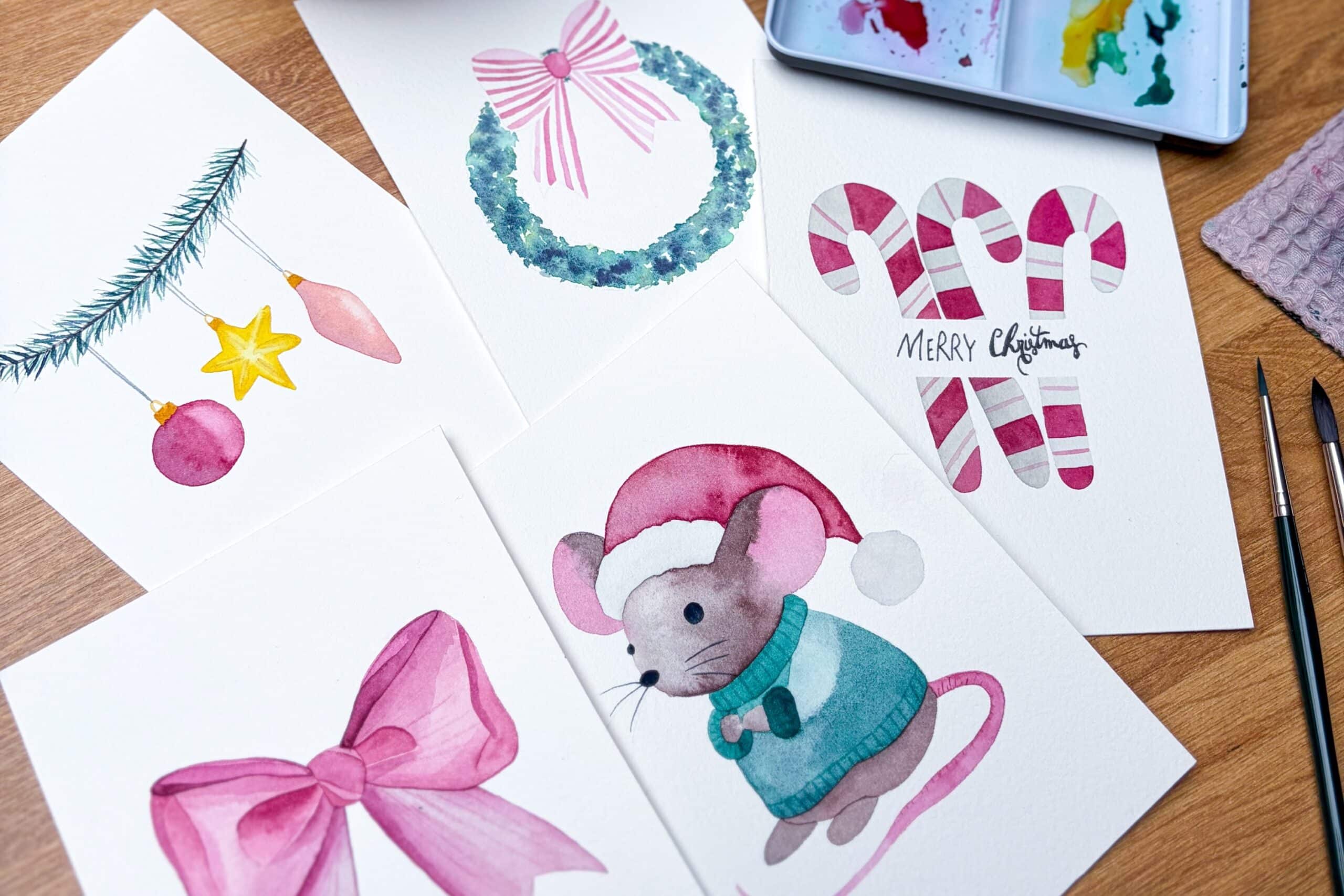 Tutoriels aquarelle pour peindre ses cartes de voeux