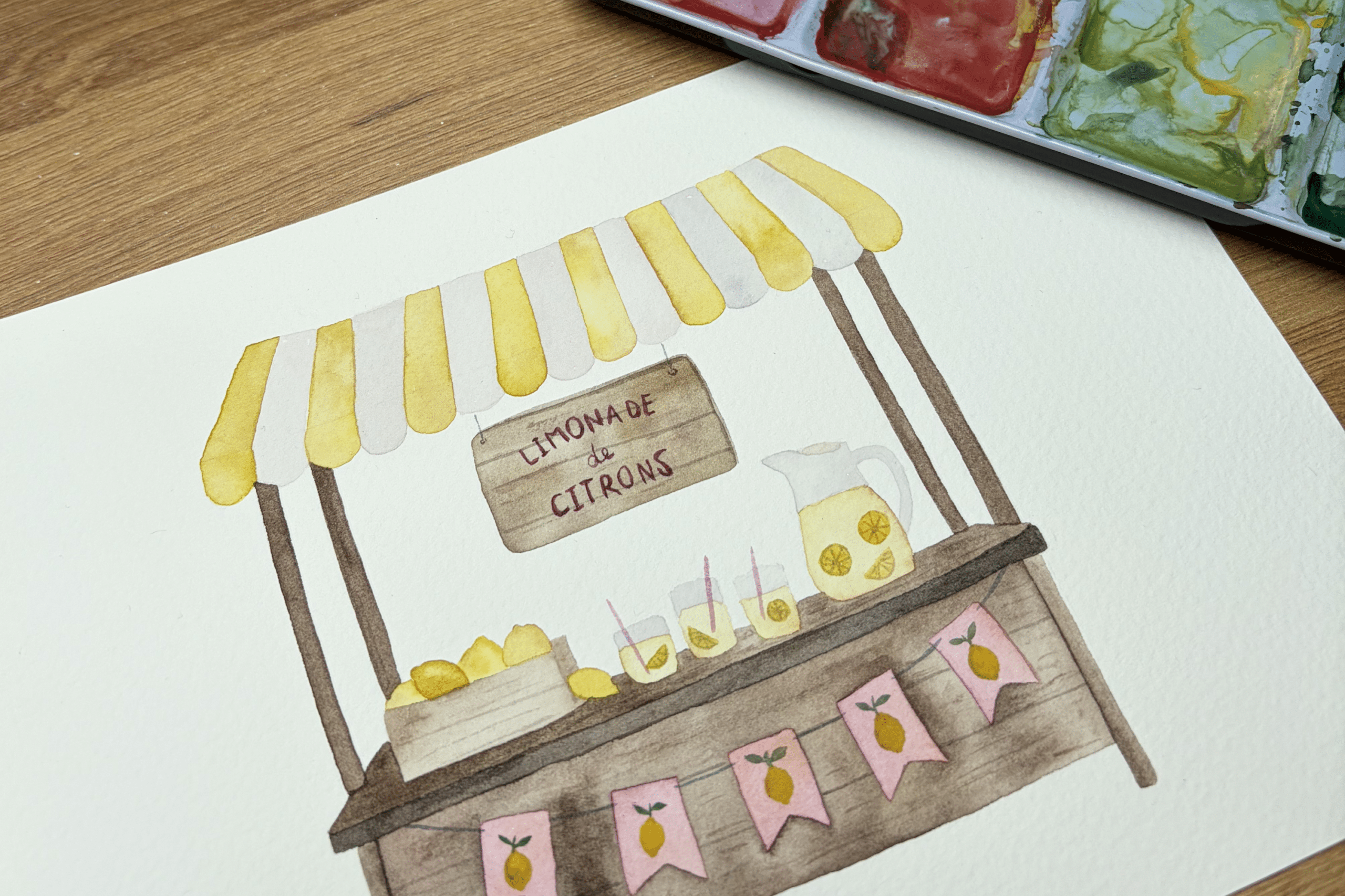 Atelier aquarelle citrons pour débutants
