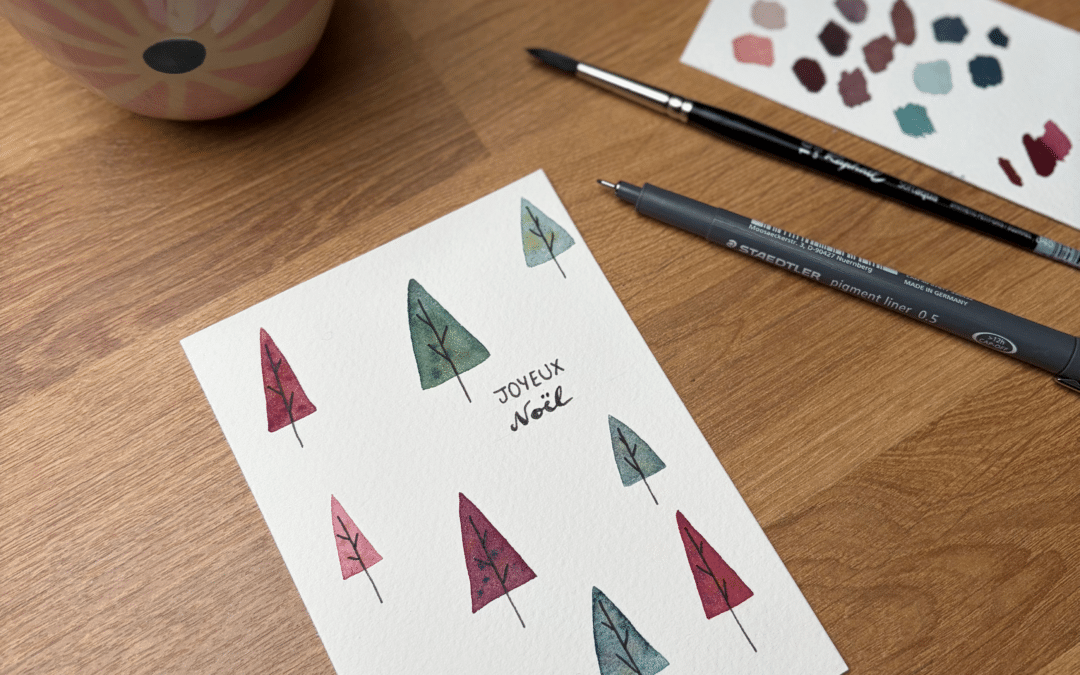 Cartes de Noël en duo enfant/adulte